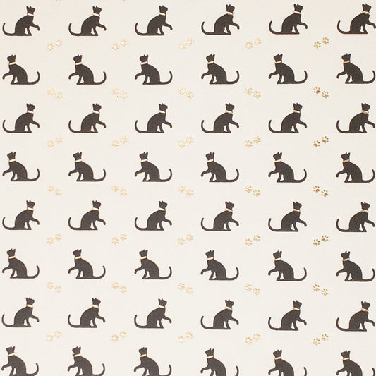 Black Cats, letterpress print decorative paper