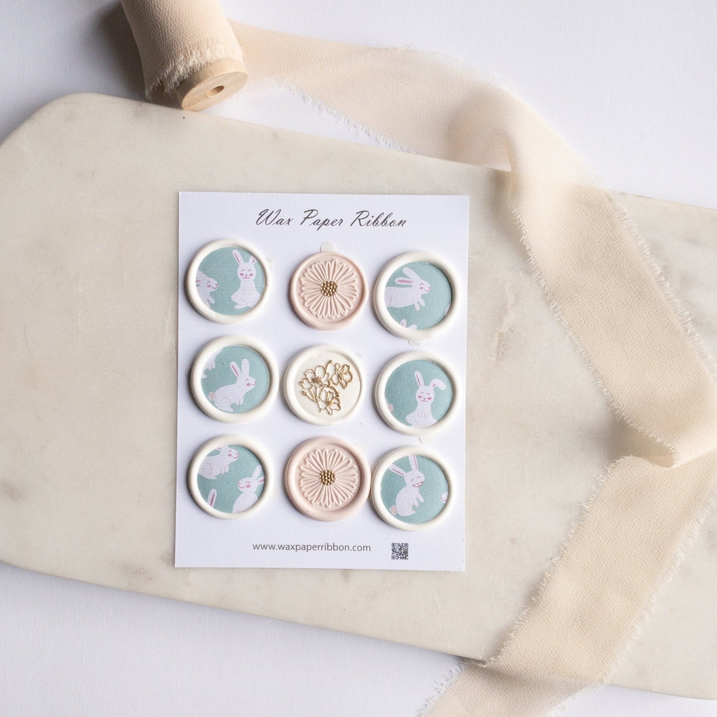 Bunny and Flower Wax Seals - Wax - Paper - RibbonWax Seal