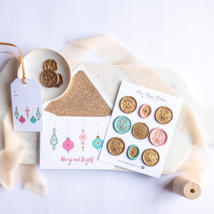 Merry and Bright - Christmas Card Set  with Wax Seals