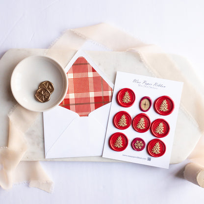 Merry Christmas Tree Notecard Set with Wax Seals