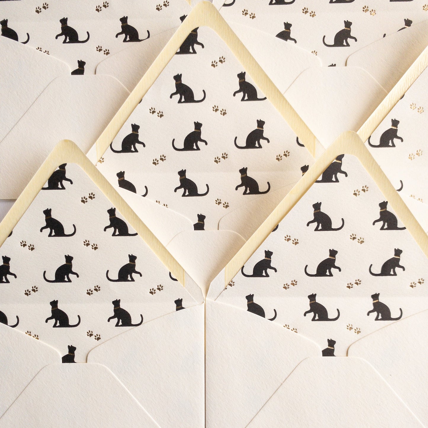 Black Cat notecard Set with Wax Seals - Wax - Paper - RibbonNotecards