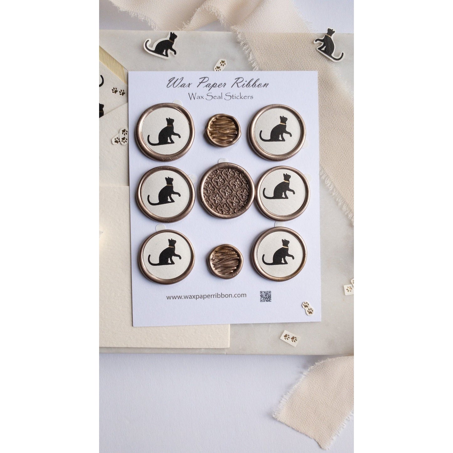 Black Cat Wax Seals - Wax - Paper - RibbonNotecards