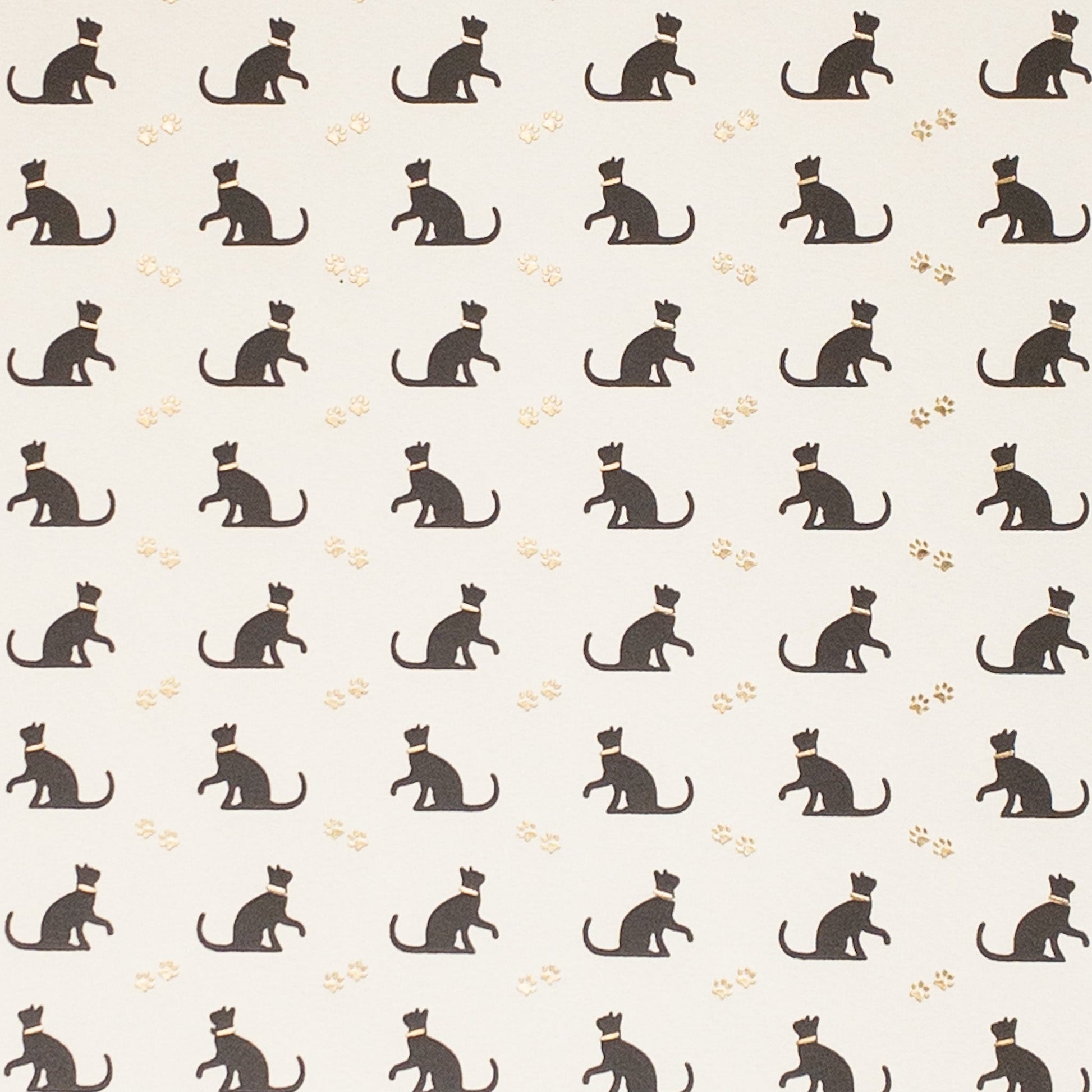 Black Cats, letterpress print decorative paper - Wax - Paper - RibbonWrapping Paper