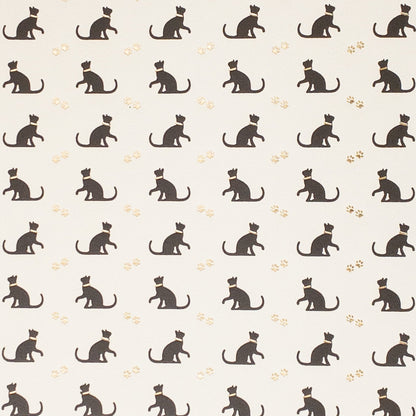 Black Cats, letterpress print decorative paper - Wax - Paper - RibbonWrapping Paper