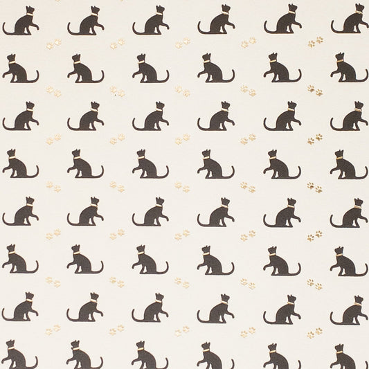 Black Cats, letterpress print decorative paper - Wax - Paper - RibbonWrapping Paper