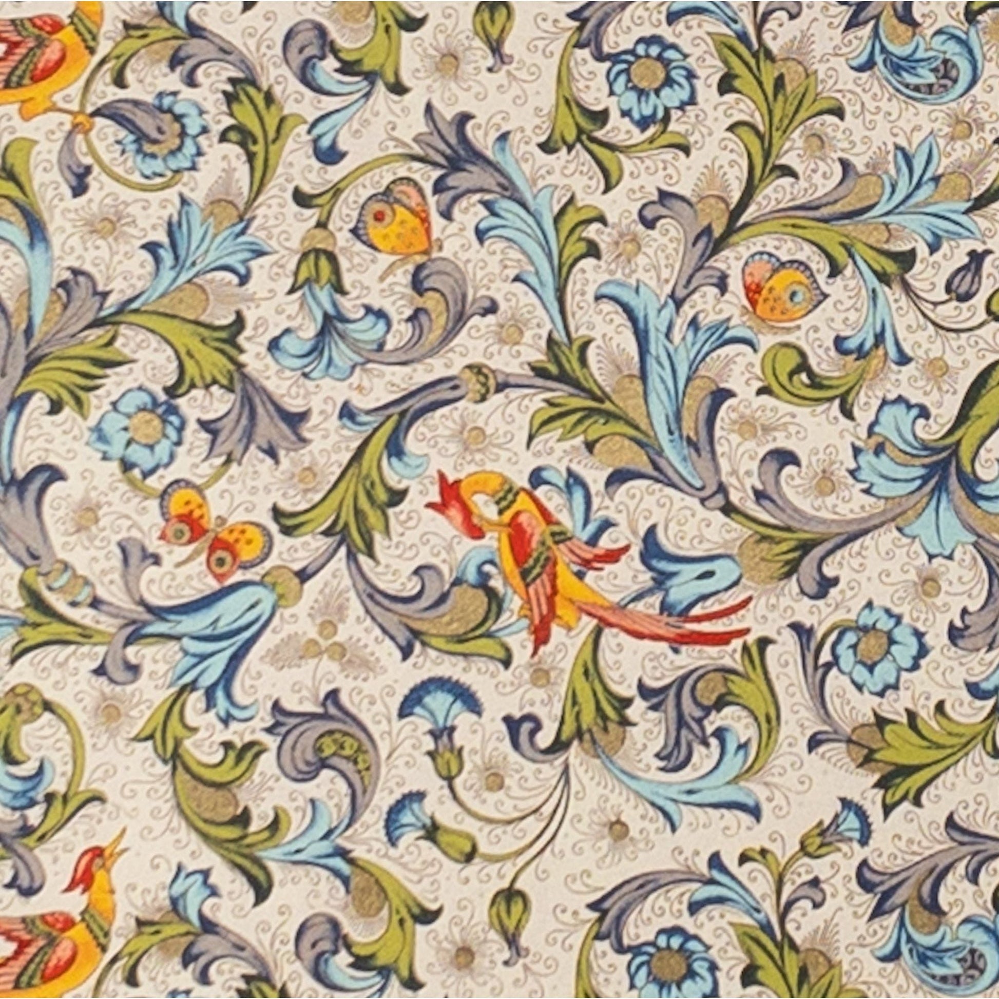 Decorative Italian Paper - Birds and Butterflies, 85gsm - Wax - Paper - RibbonWrapping Paper