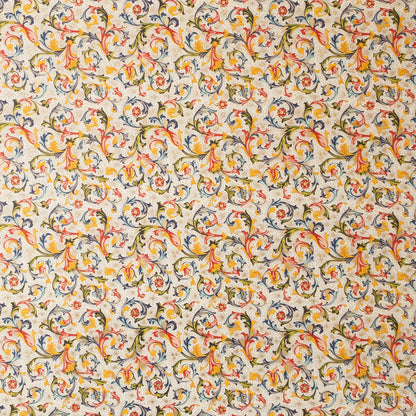 Decorative Italian Paper - Traditional Florentine Print - Ivory, yellow, red, green, flat sheet 20in x 28in, 85gsm - Wax - Paper - RibbonWrapping Paper