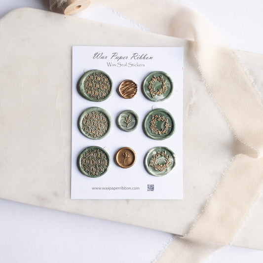 Emerald Swirl Wax Seals - Wax - Paper - RibbonWax Seal
