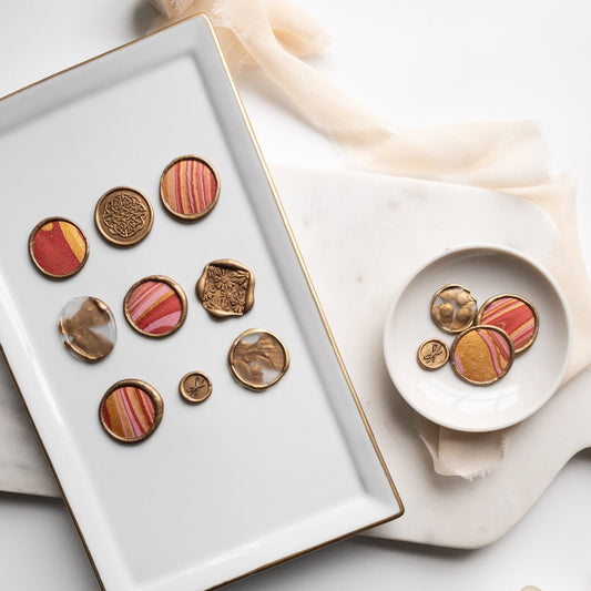 Wax Seal set - Raspberry Swirl - Wax - Paper - RibbonWax Seal