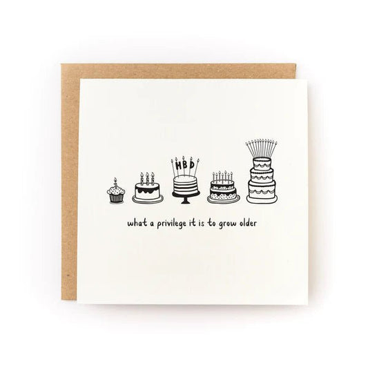 What a Privilege to Grow Older Letterpress Card - Wax - Paper - RibbonGreeting Cards