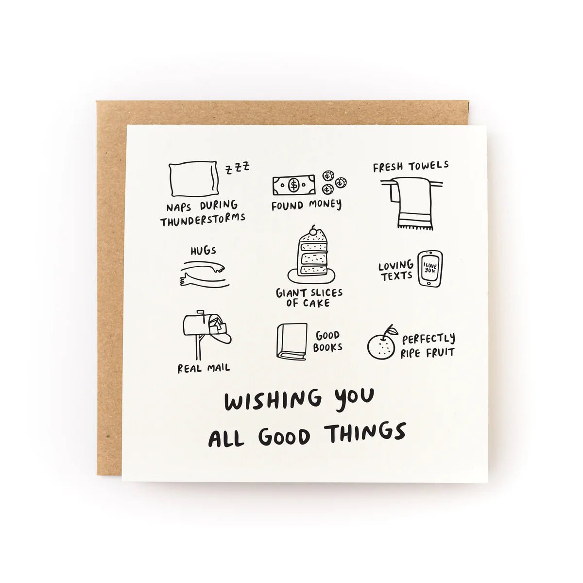Wishing You All Good Things Letterpress Card - Wax - Paper - RibbonGreeting Cards